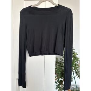 Offline by Aerie Cropped L/S Buttery Soft Top, Sz. Small, Excellent, Black